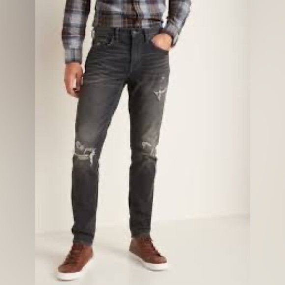 Old Navy Faded Black Relaxed Slim Fit Denim Jeans - Picture 1 of 9